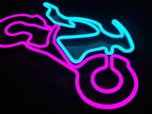 Sportbike Neon Sportrad Wandbild Fahrrad Leuchtreklame Wanddeko Sport Bike Wall Ar - Bild 9 von 10