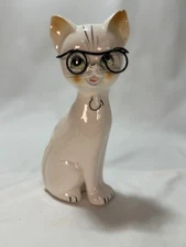 Cat Figurine Artmark Glasses MCM Japan Anthropomorphic Vintage 50s Kitten