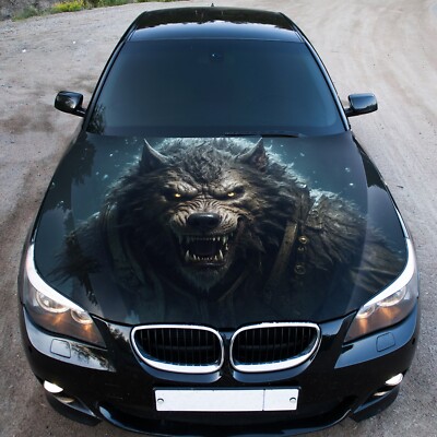 Werewolf Car Hood Wrap Decal Vinyl Sticker Wolf Full Color Graphic Fit Any Car