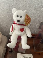 Ty Beanie Babies Valentino the Teddy Bear 1994 - White With Brown Nose