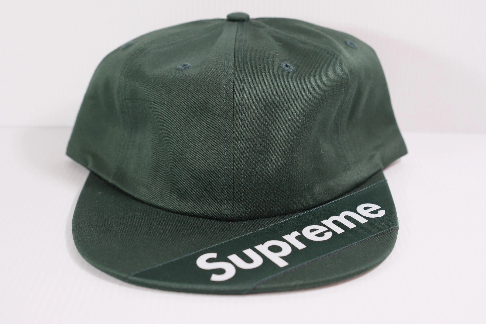 Supreme SS18 ÉTIQUETTE DE VIS PANNEAUX CAPUCHON EN SERGÉ CHAPEAU D BOÎTE VERTE LOGO DUNK