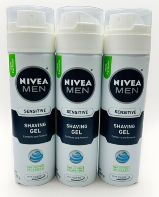 3 nivea men sensitive shaving gel 7oz ea scuff/dented exterior