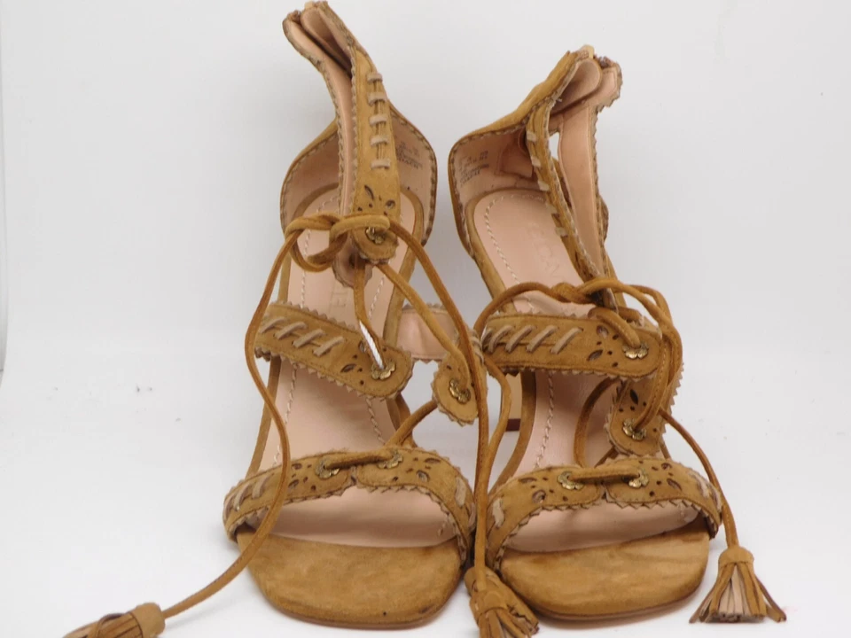 Coach Designer Bella Footwear Women Leather Suede Pumps Open Toe Size 9 - Image 3 of 4