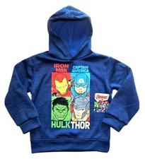 AVENGERS HULK IRON MAN THOR Pull-Over Sweatshirt Hoodie Boys Size 4 5 6 or 7 25