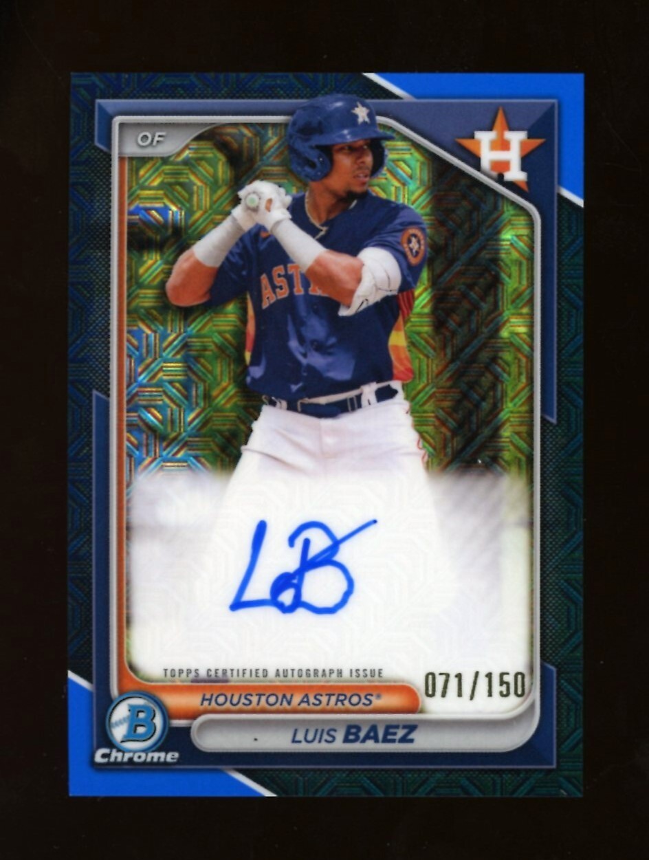 2024 Bowman Chrome Blue Mega Mojo LUIS BAEZ #BMA-LB Astros Rc Auto /150