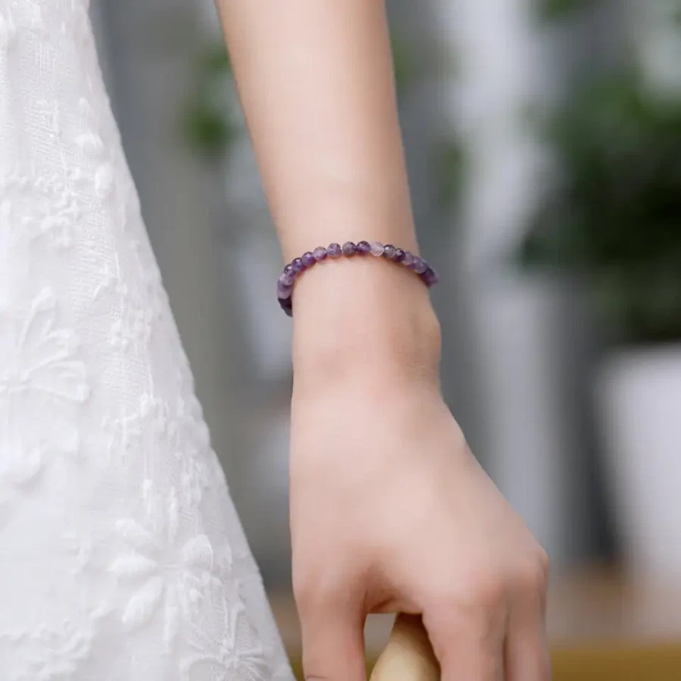 Schönes Armkettchen mit hellrosanen und weißen runden Perlen, versilbert und ver - Bild 3 von 4