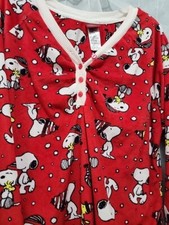 Peanuts Pajama Set Fleece Red Ladies Sz L 12-14