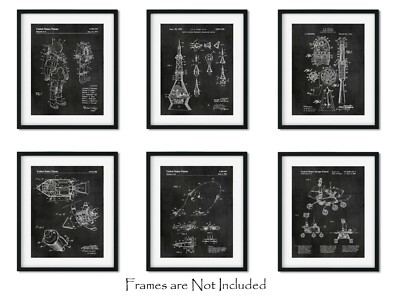 SET of 6 Space Patent Prints - 8"x10" Wall Art Decor - Great Gift for ...