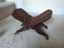 Large VINTAGE India Carved Sheesham Wood Folding Book Stand Holder Lecturn Bible