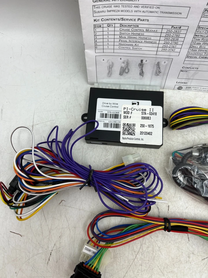 Kit de control de crucero electrónico Rostra 250-1875 DBW 2012 Subaru Impreza A/T Foto 3 de 4