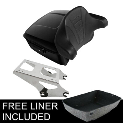 King Trunk Backrest Mount Rack Fit For Harley Touring Street Road Glide 14-26
