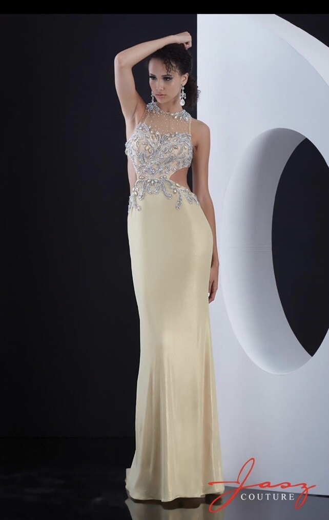 slim fit dress slacks Jasz Couture 1744 - Short Sheath Dress main image 0