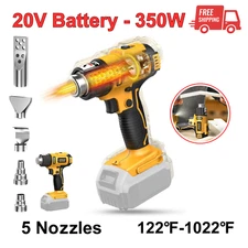 Portable Heat Gun Cordless Electric Heat Gun 5 Nozzle 1022°F For Dewalt Tool Onl