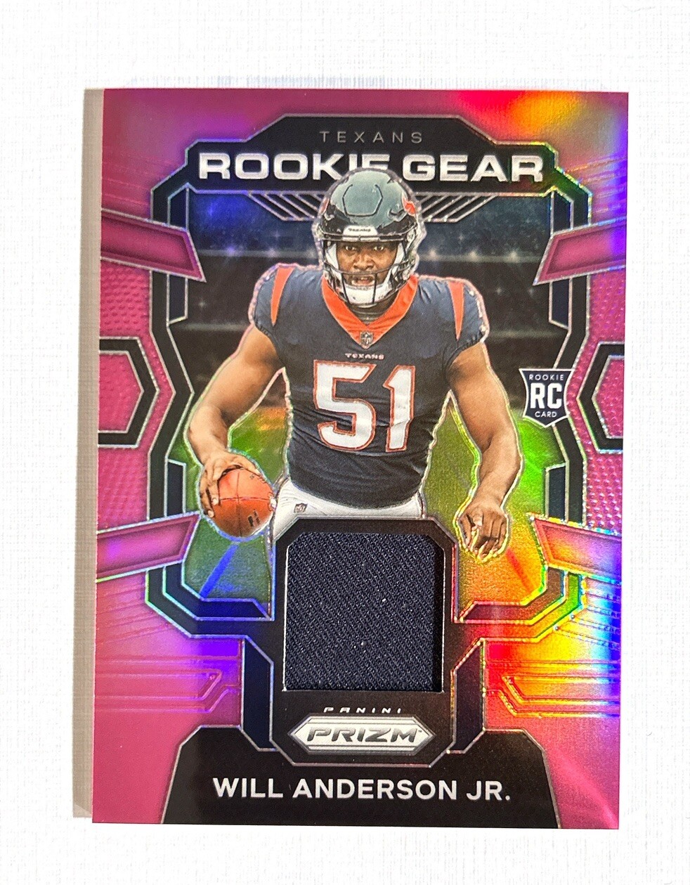 Will Anderson Jr. ~ 2023 Panini Prizm ~ Rookie Gear Pink Prizm #RG-WA