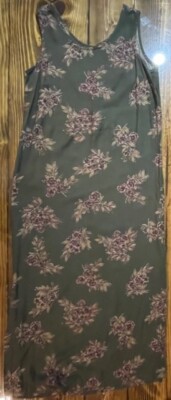 Erika, Petite, Dresses, Women s PS, Dark Green, Flora, Sleeveless, 100% Rayon
