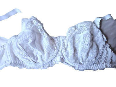 Primark Vollschalen-BH mit Bügel UK 38 DD weiß halbtransparent