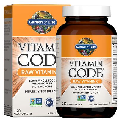 Vegan Whole Food Vitamin C 500Mg 120 Count Probiotics Antioxidants Digestive ...