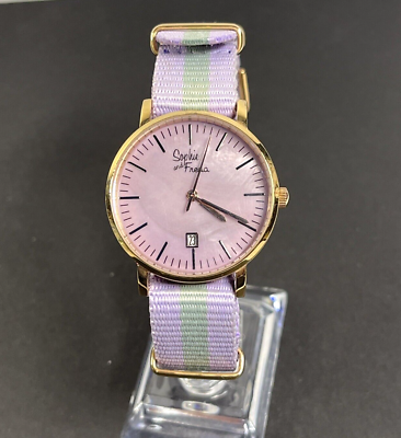 Sophie and Freda SF3306 Womens Watch Nantucket MOP Purple/Green Band NEW BATTERY Facet Radiant Cut Diamond Glass Women main image 2