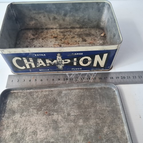 VINTAGE CHAMPION SPARK PLUG TINS BOTH TINS WILL BE SOLD TOGETHER.! - Picture 11 of 17
