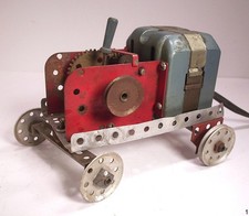Gilbert Erector Set 1940's A-49 Motor with Red Gearbox and Toggle Working