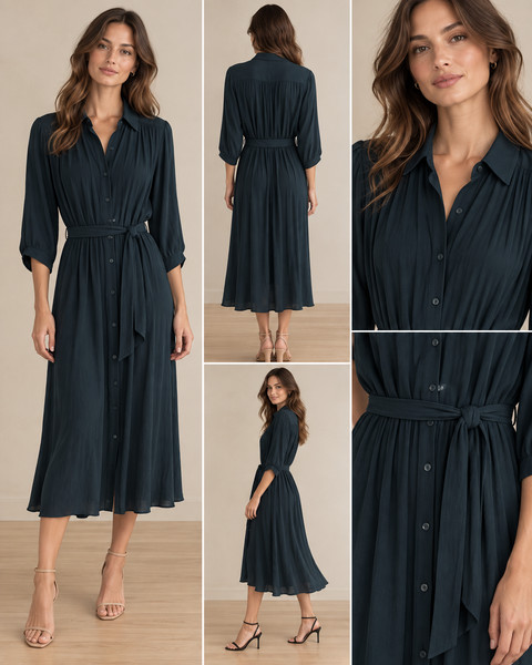 Sussan Forest Green Midi Shirt Dress - Size 14 -  5+ items free AU post