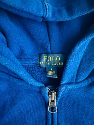 pilo ralph lauren boys  hoodie with zipper  size 7 , cozy and soft 