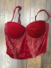Victoria's Secret Women's Red bustier, Size 34C, 90% polyester, 10% spandex