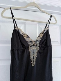 Lise Charmel &Eacute;blouissante Ic&ocirc;ne Silk Babydoll Black Lace Plunge Slip Dress