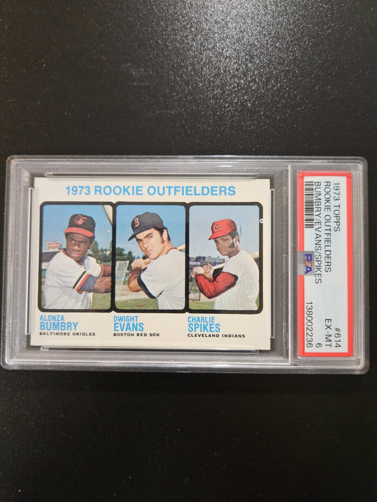1973 Topps # 614 Rookie Outfielders Dwight Evans RC PSA 6 Ex-Mt