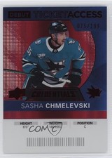 2021 Credentials 2020-21 Debut Ticket Access Red /199 Sasha Chmelevski #56 05p3