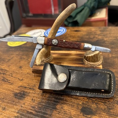 CAMILLUS 3 BLADE BOY SCOUT KNIFE BSA With Case