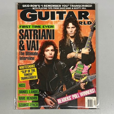 Guitar World Magazine April 1990 Satriani Vai Whitesnake Skid Row