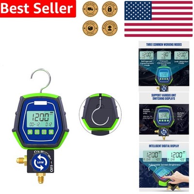 Digital HVAC Gauge Manifold Kit R410A R134A 90 Refrigerants Leak Detection Hoses