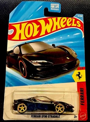Hot Wheels Black Ferrari SF90 Stradale CUSTOM Wheel & Tire Real Riders