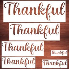 6-Pack Large Thankful Stencils for Painting on Wood Reusable Templates