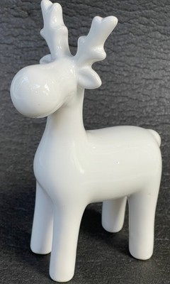 Dekofigur Elch 18cm weiß Keramik | decorative elk figure 18cm white ceramic
