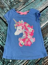 Tommy Bahama Unicorn Girl T-Shirt Blue Pink White SIZE XS 3/4 years J60