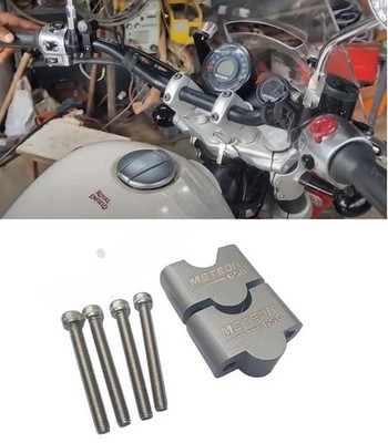 FIT FOR ROYAL ENFIELD SUPER METEOR 650 HANDLE BAR RISER SILVER