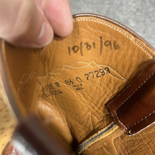 Vintage LUCCHESE Full Quill Ostrich Cowboy Boots Mens 8.5 D EXOTIC, $150.88 - Photo 11