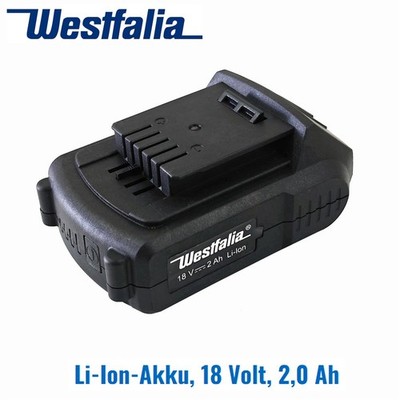Westfalia 18V 2,0Ah Li-Ion Akku Original Ersatzakku für 18V Geräte