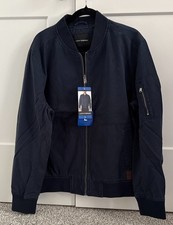 Men's Blue LUCKY BRAND FULL ZIP Bomber Jacket, 3-pockets, LG BRAND NEW WITH TAGS