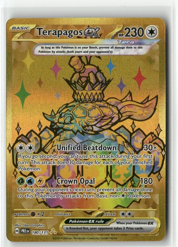 Terapagos ex 180/131 Holo Hyper Rare Prismatic Evolutions Pokemon NM