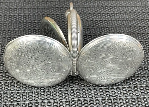 1892 Waltham Bond St Model 1884 Coin Silver Ornate Hunter Case 14s Pocket Watch