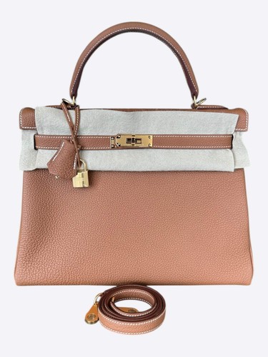 Hermes Gold Togo & Gold Hardware Retourne Kelly 32