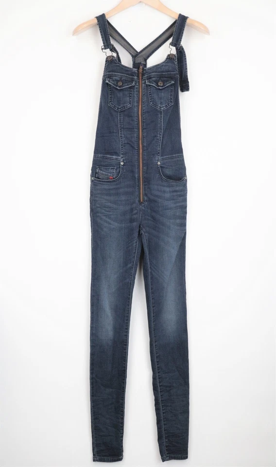 Diesel Jeide-NE 0842W Damen Overall 2XS Slim Jogg Blau Stretch Latzhose - Bild 2 von 4