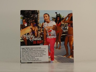 AGGRO SANTOS SO SEXY (D80) 1 Track Promo CD Single including Card Sleeve FOD REC