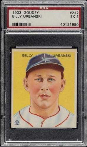 1933 Goudey - Billy Urbanski #212 - PSA 5