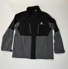 Reebok Youth Winter Jacket Black Gray Size 10/12 Insulated Full Zip Coat