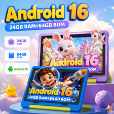 Kids Tablet 10-Inch Android 16 24GB 64GB 6000mAh Parental Control WIFI IPS LCD