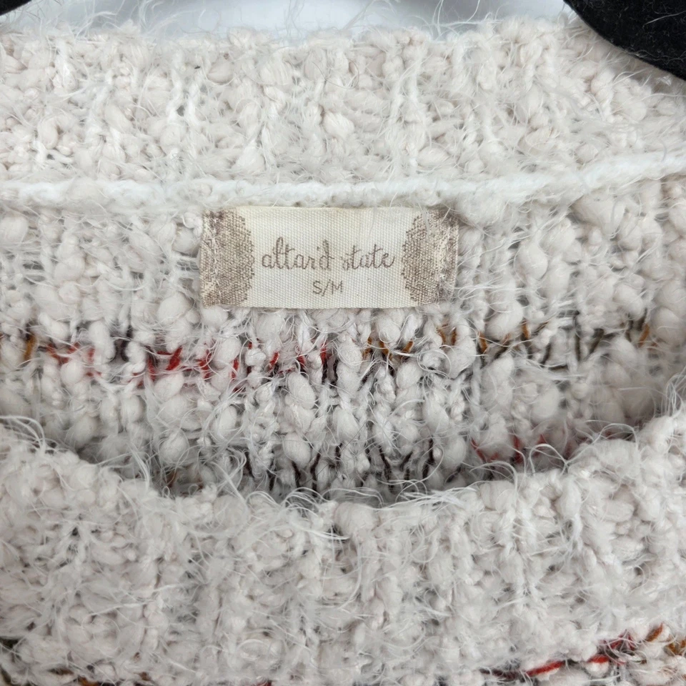 Suéter grueso tejido multicolor Altar'd State para mujer cuello redondo talla S/M Foto 2 de 4